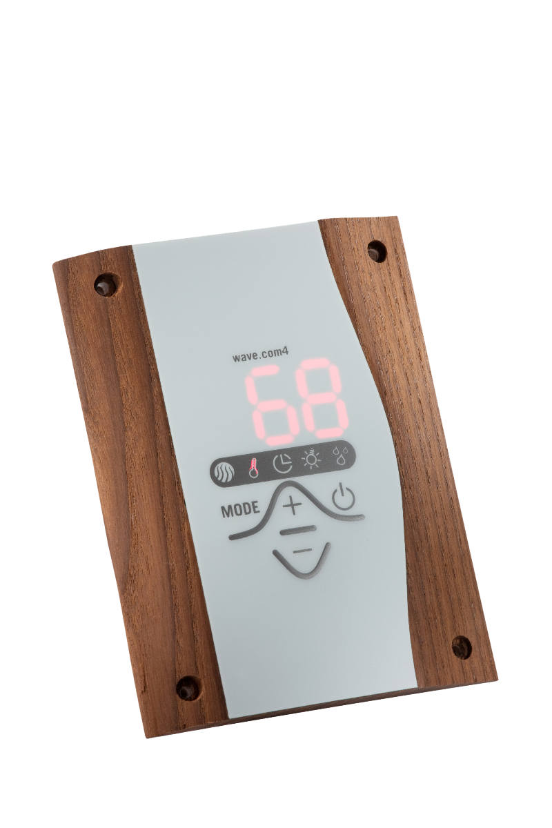 Sentiotec Saunasteuerung wave.com4 dunkles Holz | klimaworld.com