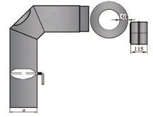 Rauchrohrset 3-teiliger Bogen  geschliffen Durchmesser 180mm