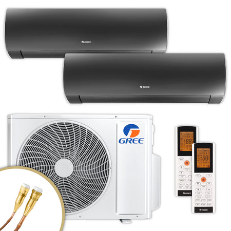 GREE | Multisplit-Klimaanlage FAIRY BLACK | 3,5 kW + 3,5 kW | Quick-Connect