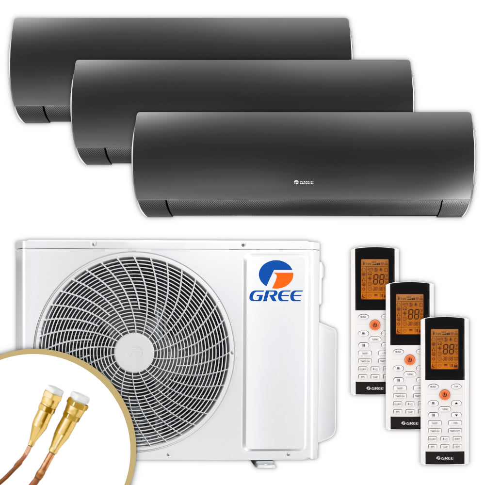 GREE | Klimaanlage FAIRY BLACK | 2 × 2,7 kW + 3,5 kW | Quick-Connect