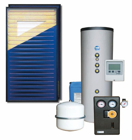 STI Solarpaket Bruno 2,13m² Bruttofläche 150 Liter, Aufdach, Ausdehnungsgefäß