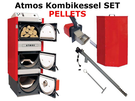 Pelletskessel Atmos DC18SP 20kW Kombikessel inkl. A25 und Förderschnecke