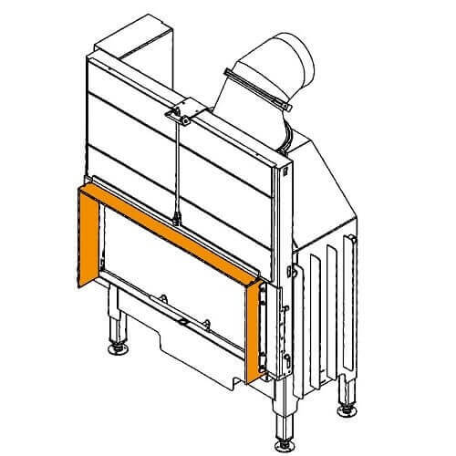 Spartherm | Blende 3-seitig zu Varia A-FDh 4S | Edelstahl geschliffen