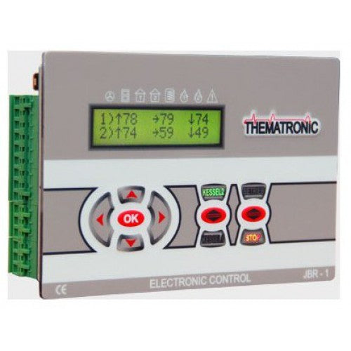 Elektronische Systemsteuerung mit Display, Tastenfeld und Statusanzeigen für Heiztechnik | klimaworld.com