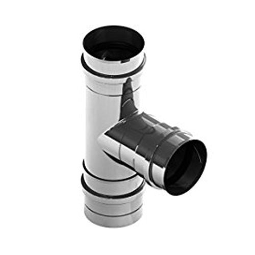 Pellet T- Stück 90 °C mit abnehmbarer Kondensatschale DN 80mm