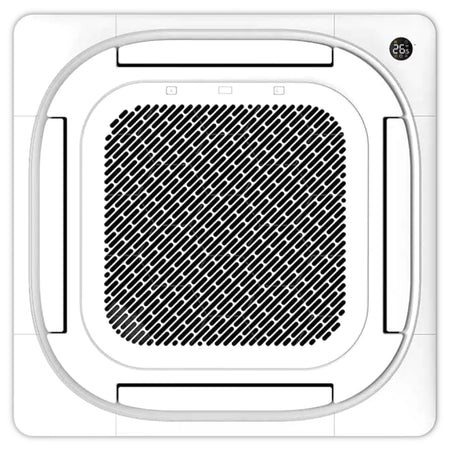 WeisseMidea 4-Wege-Deckenkassette MD-MCD2-24HRFNX(GA) mit zentralem Gitter und dezenter Displayanzeige | Klimaworld.com