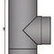 Rauchrohr | T-Stück mit Deckel | Ø 130 mm | Schwarz