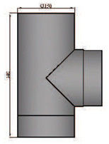 Rauchrohr T-Stück mit Deckel Durchmesser 140mm
