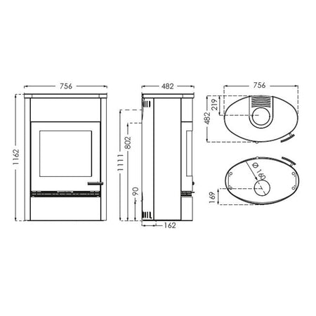 TermaTech | Kaminofen | TT22HST | 7,5 kW | Heat Storage | grau