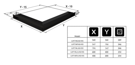 Technische Zeichnung - LUFT/NP/60/45S/B