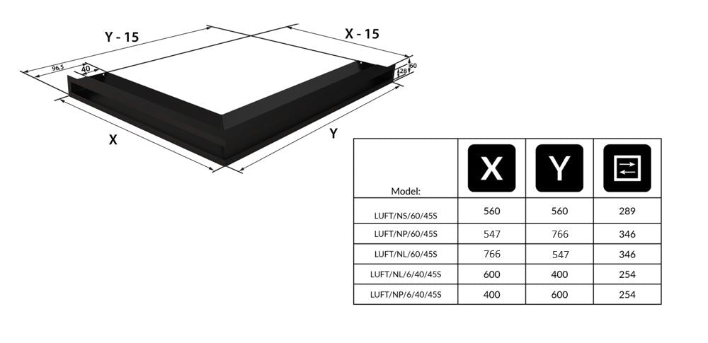 Technische Zeichnung - LUFT/NL/60/45S