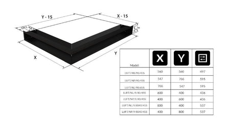 Technische Zeichnung - LUFT/NP/90/45S/G