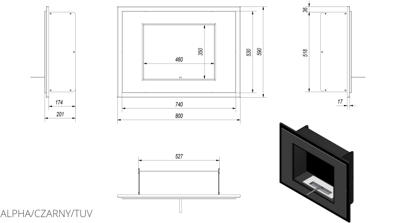 Technische Zeichnung - ALPHA/CZARNY/TUV