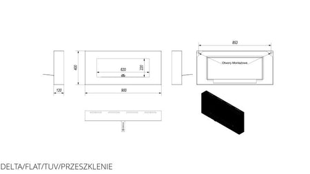 Technische Zeichnung - DELTA/FLAT/TUV/PRZESZKLENIE