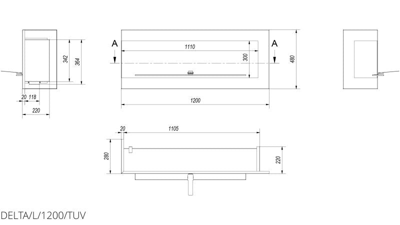 Technische Zeichnung - DELTA/L/1200/TUV