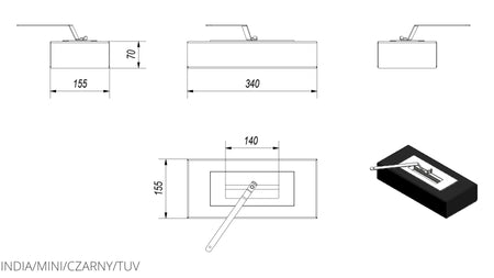 Technische Zeichnung - INDIA/MINI/CZARNY/TUV