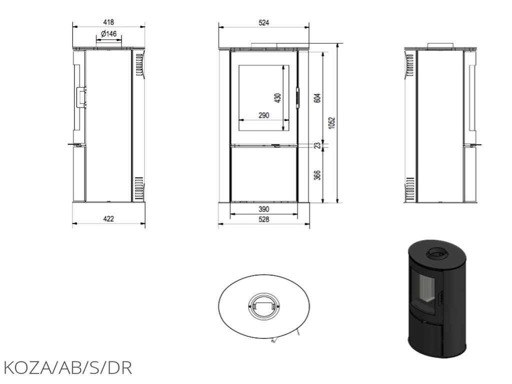 Technische Zeichnung - KOZA/AB/S/DR