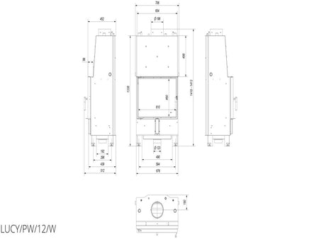 Technische Zeichnung - LUCY/PW/12/W | klimaworld.com