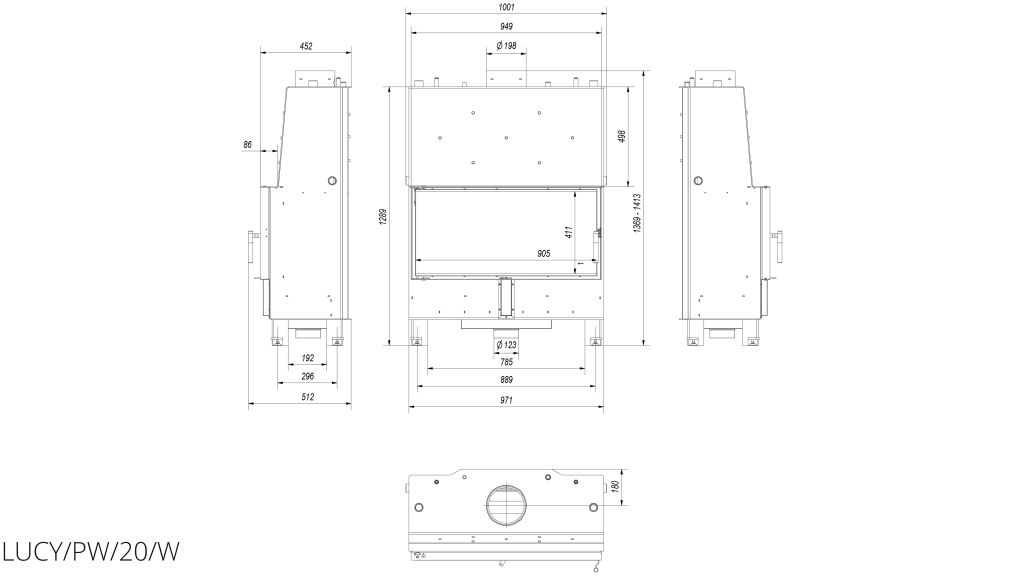 Technische Zeichnung - LUCY/PW/20/W | klimaworld.com