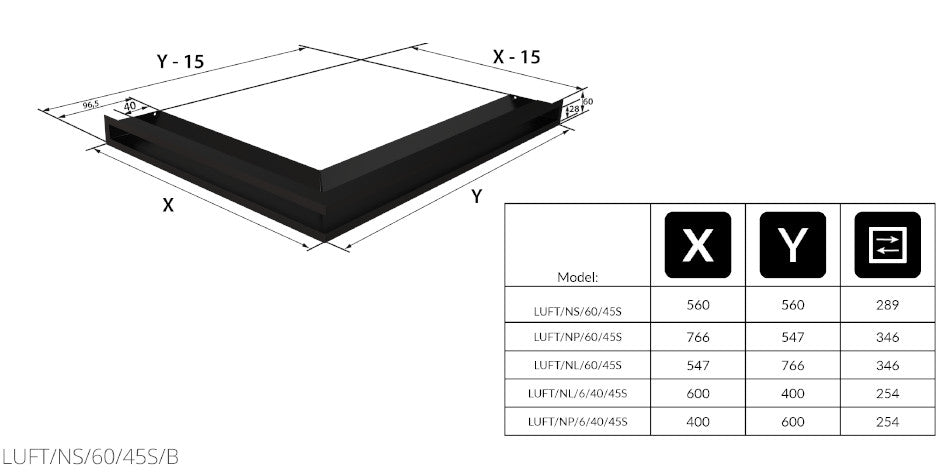 Technische Zeichnung - LUFT/NS/60/45S/B