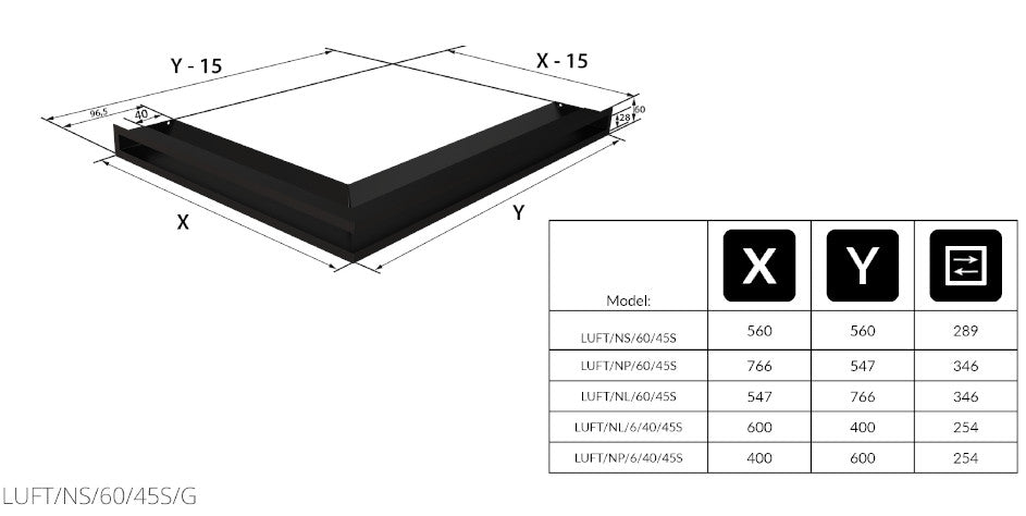 Technische Zeichnung - LUFT/NS/60/45S/G
