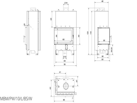 Technische Zeichnung - MBM/PW/10/L/BS/W | klimaworld.com