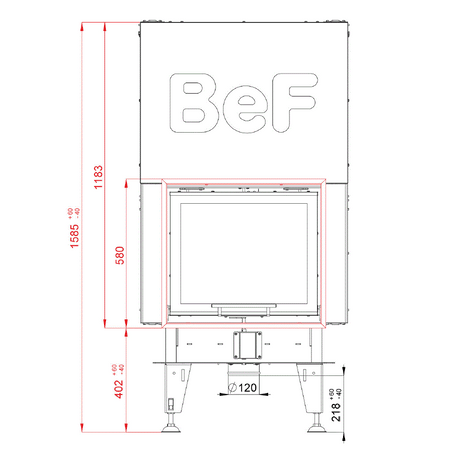 BeF Home Kamineinsatz Double  V 6 feel | 5 kW |hochschiebbar