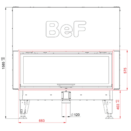 BeF Home Kamineinsatz Therm V 10 C | 13 kW | weißer runder Feuerraum 
