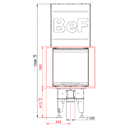 BeF Home | Kamineinsatz Royal V 6 U | 6 kW  |hochschiebare Tür 