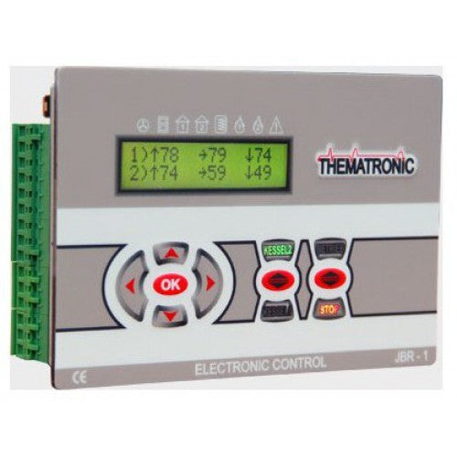 Elektronische Systemsteuerung mit Display, Tastenfeld und Statusanzeigen für Heiztechnik | klimaworld.com