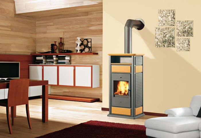 Wasserführender Kaminofen Warm CS 15kW Edilkamin Warmhaltefach