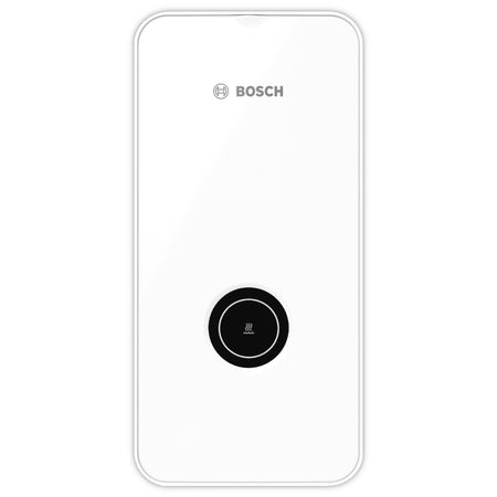 BOSCH weisser Durchlauferhitzer TR5001 21/24/27 EB Frontalansicht mit schwarzem Drehknopf | Klimaworld.com