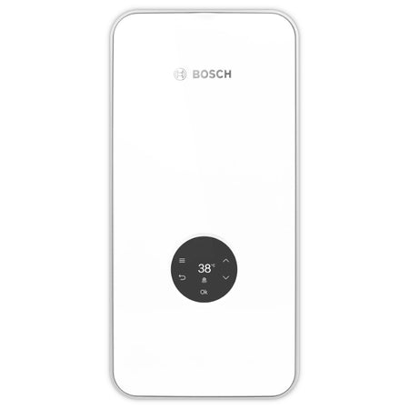 BOSCH weisser Durchlauferhitzer TR8501i 21/24/27 DESOAB Frontalansicht mit Touch-Display | Klimaworld.com