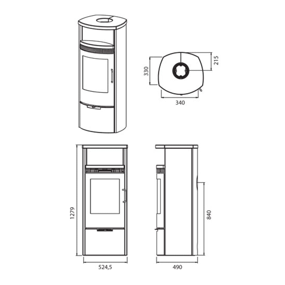 TermaTech | Kaminofen | TT10HS | 6 kW | Warmhaltefach | schwarz