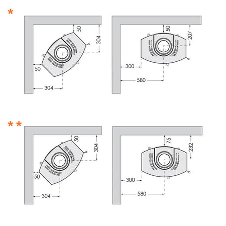 TermaTech | TT80S Speckstein | gerade Seiten | H1204:xB:560xD:372mm | Grau