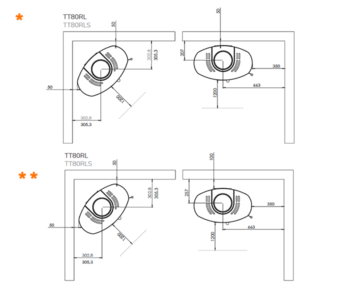 TermaTech | Kaminofen | 5,5 kW ➔ Technische Zeichnung
