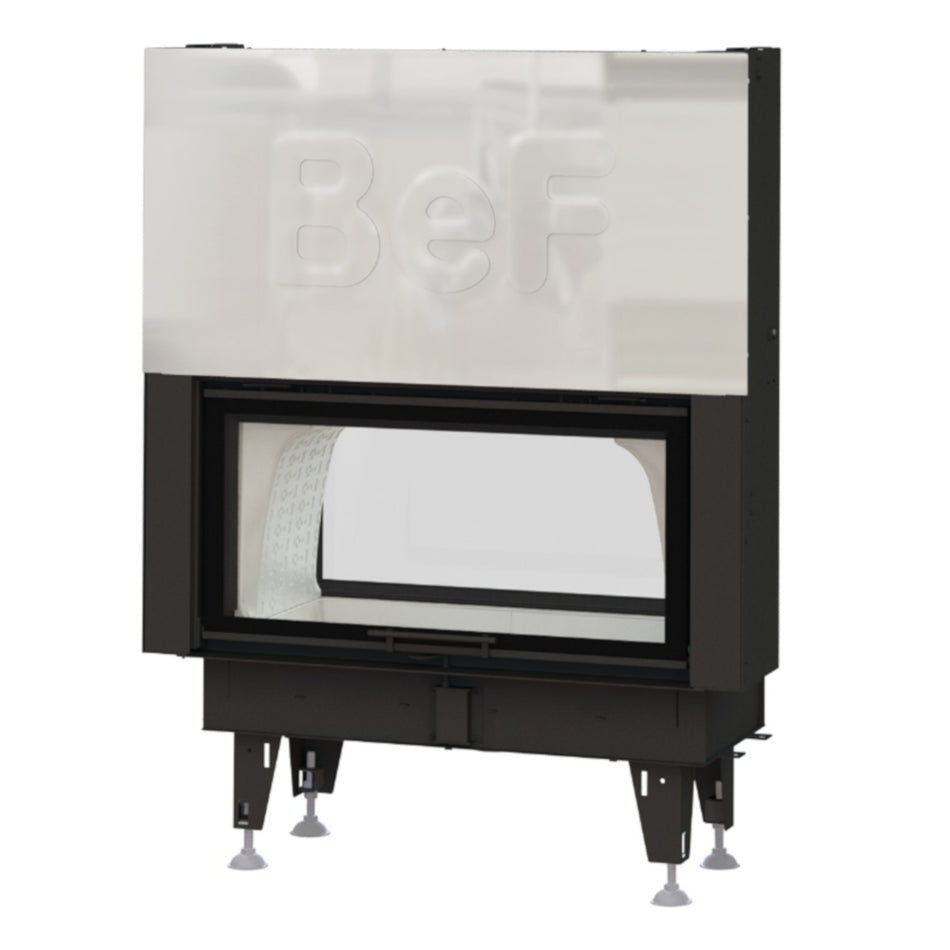 BeF Home schwarzer Warmluft Kamineinsatz TWIN V 10 II mit hochschiebbarer Scheibe | klimaworld.com