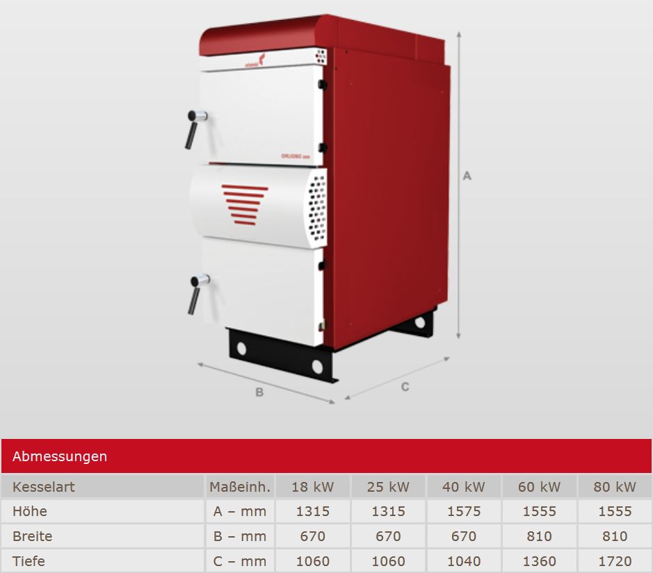 Holzvergaserkessel 60kW Orligno 200 Orlanski