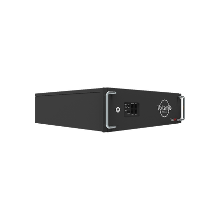 schwarzes Voltsmile Batteriemodul V10 RPC 5,12 kWh | Ansicht von links