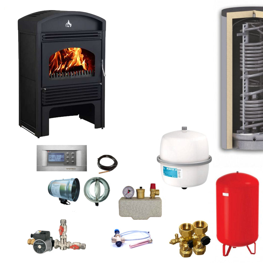 Wassergeführter Kaminofen | Valencia | Hygienespeicherset | 