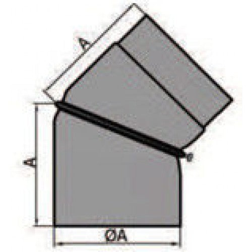 Rauchrohrbogen verstellbar 0-45° Durchmesser 130mm