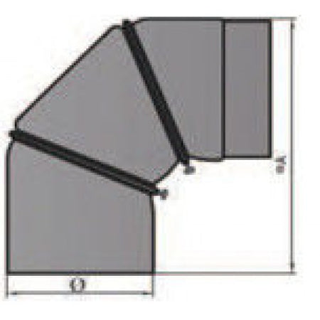 Rauchrohrbogen verstellbar 0-90° Durchmesser 160mm