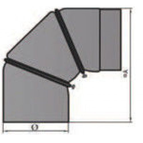 Rauchrohrbogen verstellbar 0-90° Durchmesser 180mm