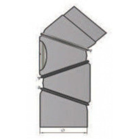 Rauchrohrbogen verstellbar 0-90° mit Tür - 4teilig Durchmesser 160mm