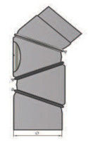 Rauchrohrbogen verstellbar 0-90° mit Tür - 4teilig Durchmesser 150mm