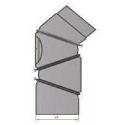Rauchrohrbogen verstellbar 0-90° mit Tür - 4teilig Durchmesser 120mm