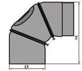 Rauchrohrbogen verstellbar 0-90° mit Tür Durchmesser 200mm
