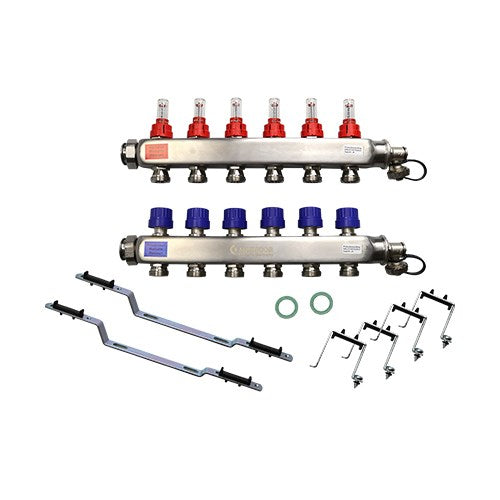 Maincor MFL Verteiler 8 Kreise 1'' | Edelstahl | 480 mm | DFM kurz ➔ www.klimaworld.com