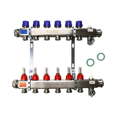 Maincor MFL Verteiler 4 Kreise 1'' | Edelstahl | 305 mm | DFM lang ➔ www.klimaworld.com