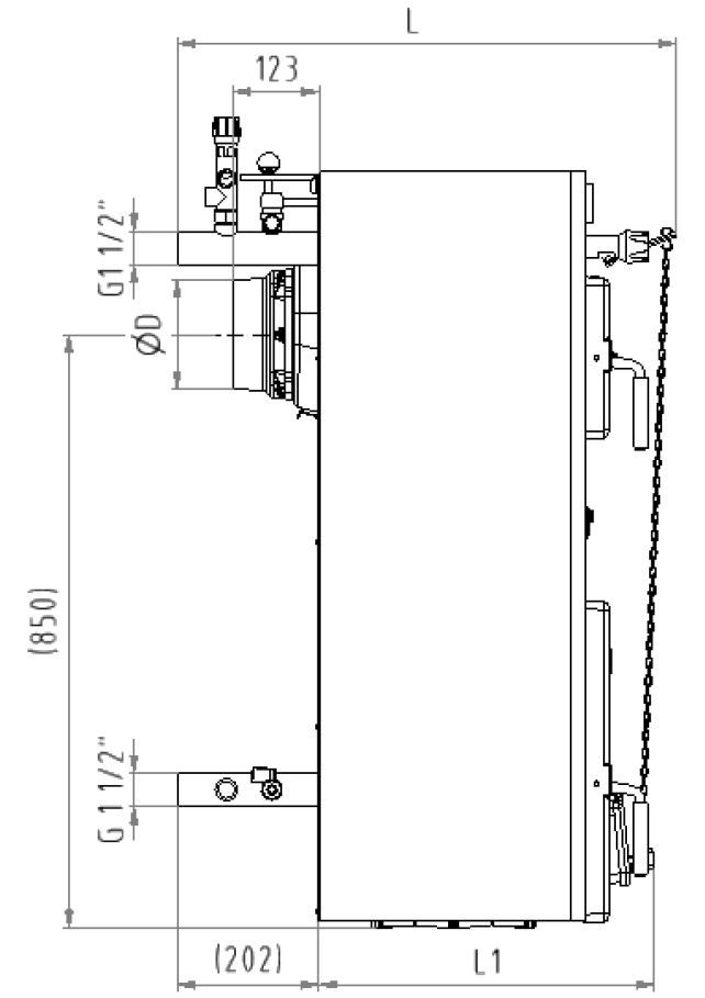 Viadrus Herkules U24 mit 5 Glieder 38 kW Gusskessel Festbrennstoffkessel